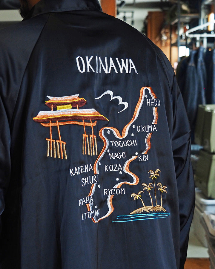 THRIFTY LOOK スリフティルック THRIFTY LOOK / OKINAWA SOUVENIR JACKET BLACK SATIN