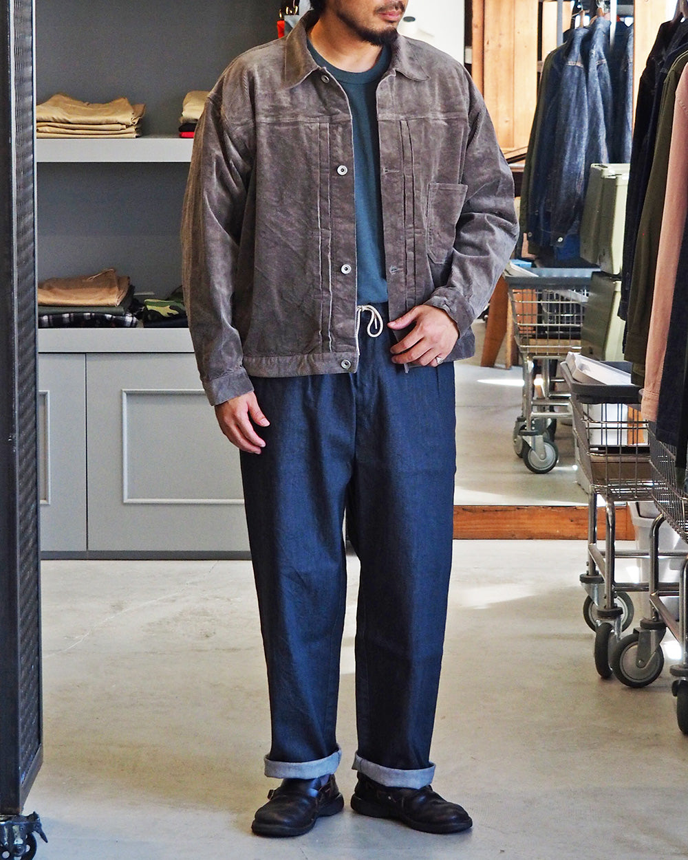 DELICIOUS デリシャス Corduroy 1st Jacket - GRY