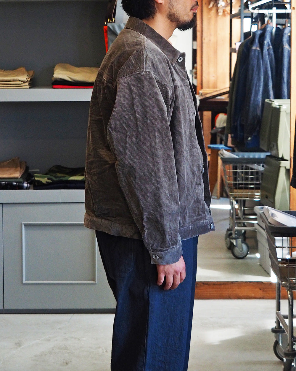 DELICIOUS デリシャス Corduroy 1st Jacket - GRY