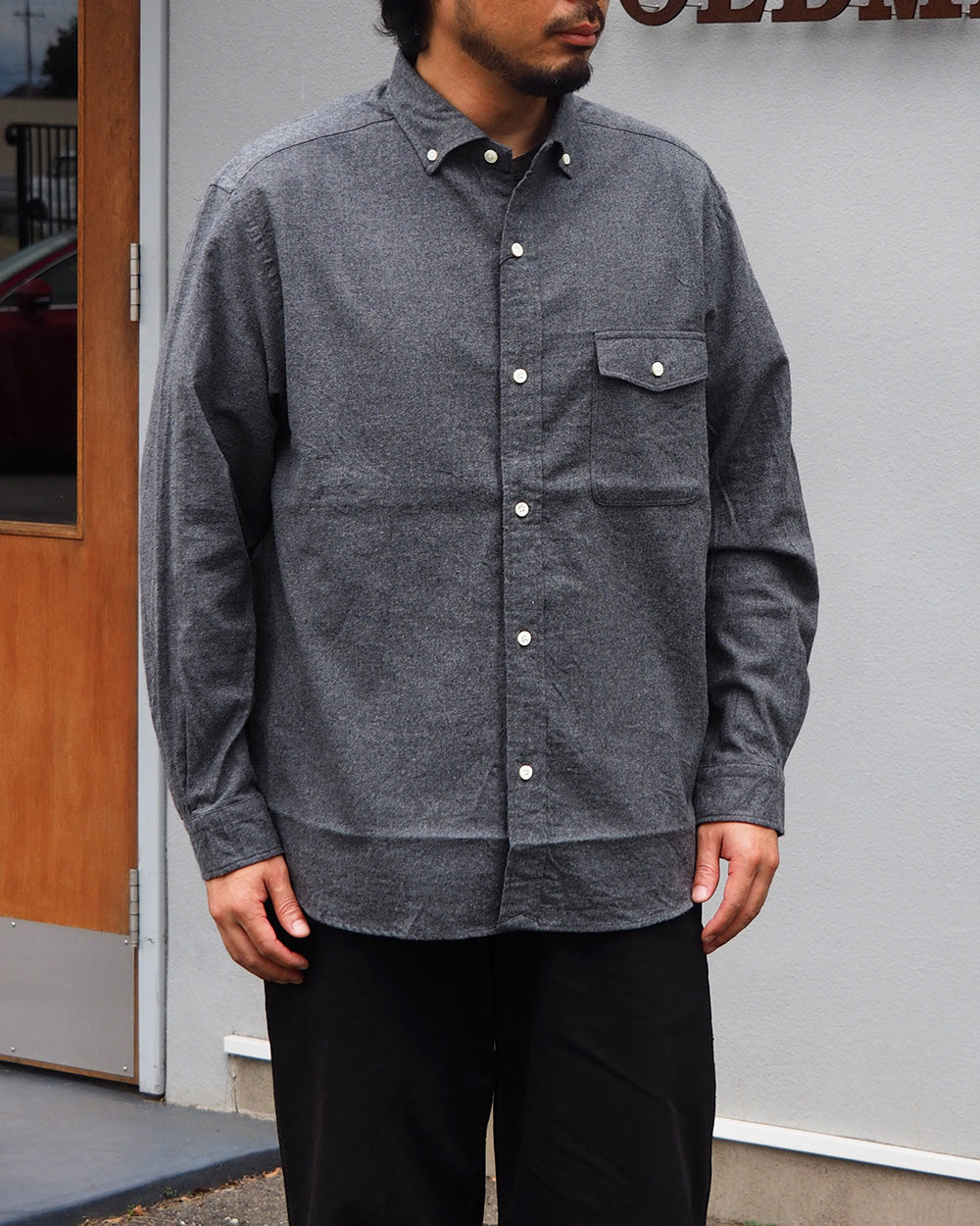 JAMES &amp; CO. STANDARD SHIRT Small Collar Big Shirt -Check- BLUE
