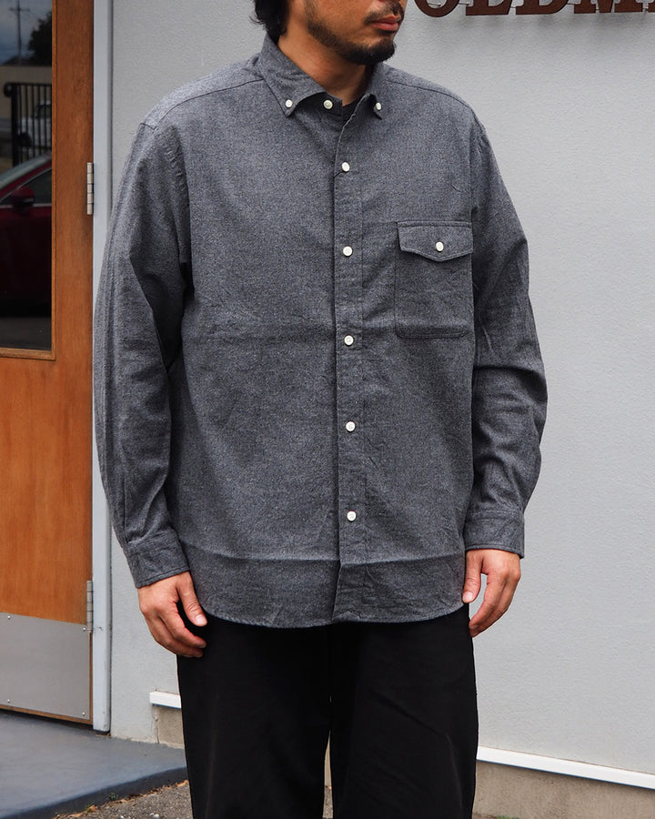 JAMES &amp; CO. STANDARD SHIRT Small Collar Big Shirt -Check- BLUE