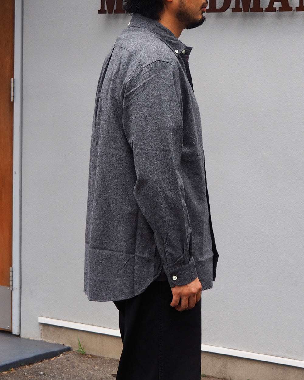 JAMES &amp; CO. STANDARD SHIRT Small Collar Big Shirt -Check- BLUE