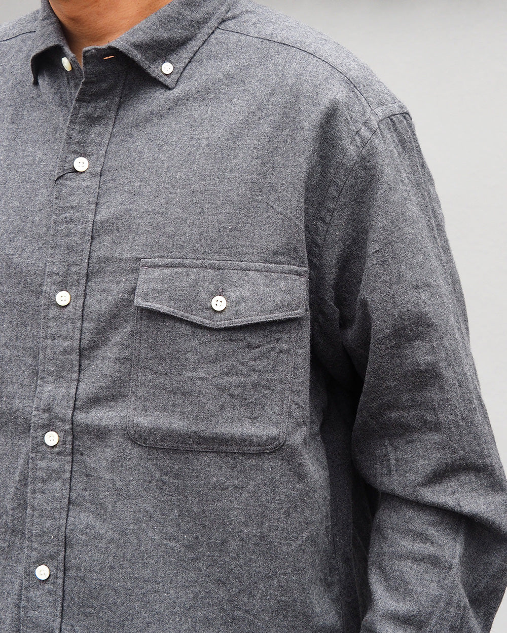 JAMES &amp; CO. STANDARD SHIRT Small Collar Big Shirt -Check- BLUE