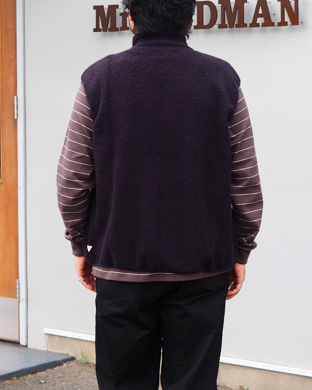 melple メイプル Marced Wool Vest Navy Brown