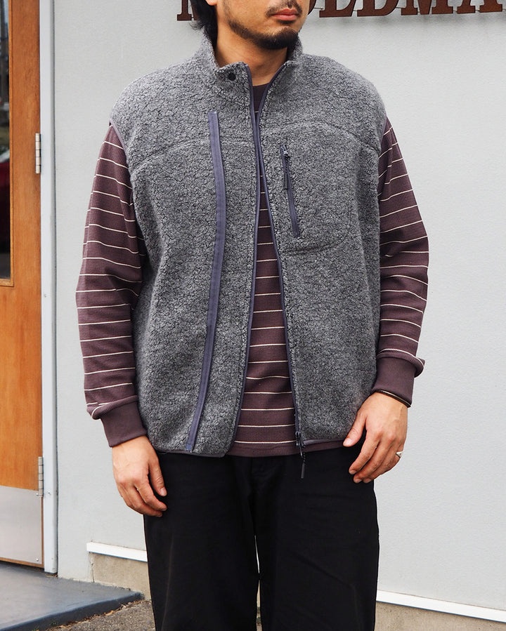 melple メイプル Marced Wool Vest Grey