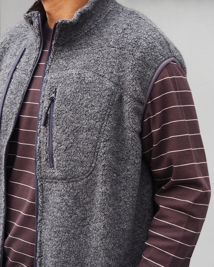 melple メイプル Marced Wool Vest Grey