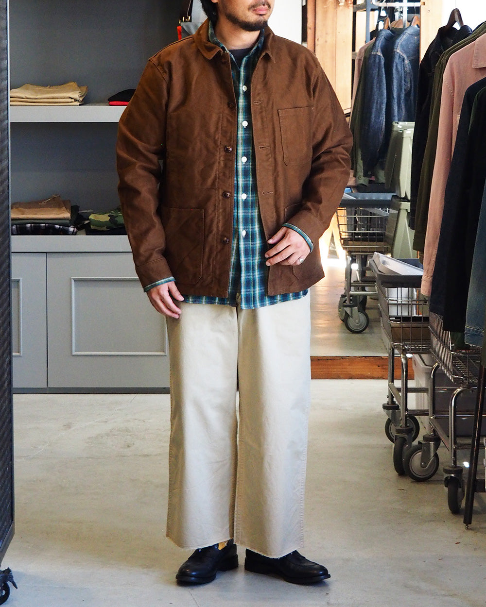 FOB factory エフオービーファクトリー F2373 FRENCH MOLESKIN JACKET Brown