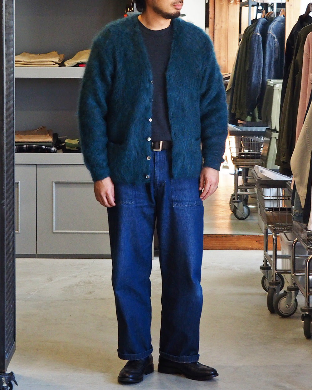 A.R.P.® Authentic Reproduction Products® モヘアカーディガン Premium Classic Mohair Cardigan W/Pocket "Sapphire Blue"