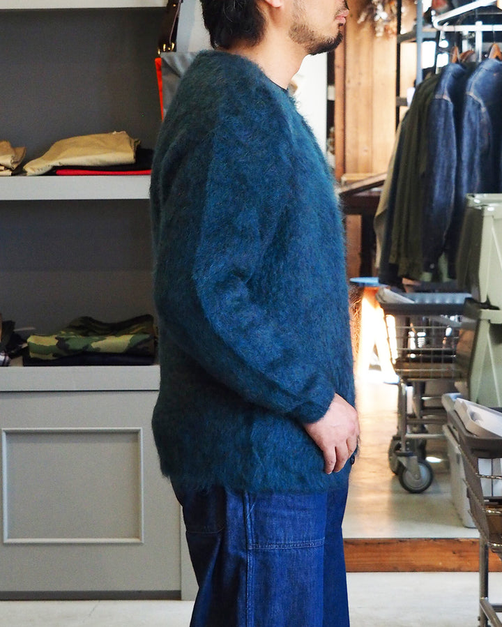 A.R.P.® Authentic Reproduction Products® モヘアカーディガン Premium Classic Mohair Cardigan W/Pocket "Sapphire Blue"