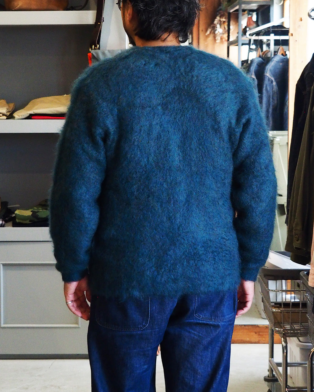 A.R.P.® Authentic Reproduction Products® モヘアカーディガン Premium Classic Mohair Cardigan W/Pocket "Sapphire Blue"