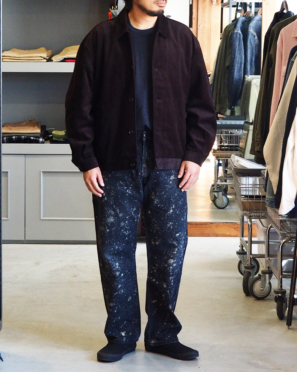 Nasngwam ナスングワム GALAXY DENIM PANTS Black L-1