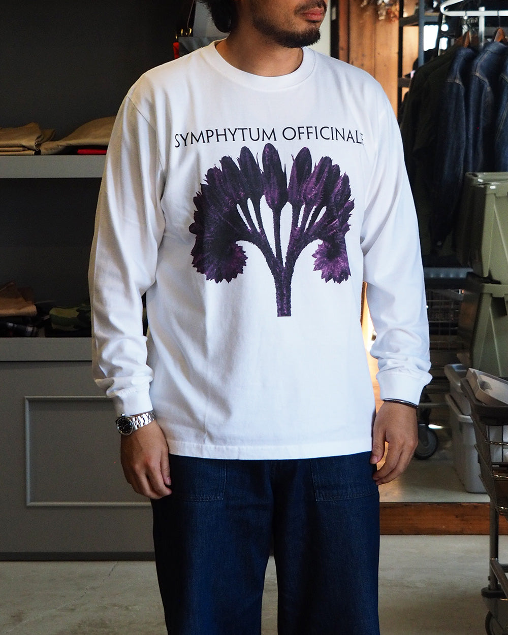 Karl Blossfeldt カールブロスフェルト Symphytum Officinale L/S Garment Dye T Shirt