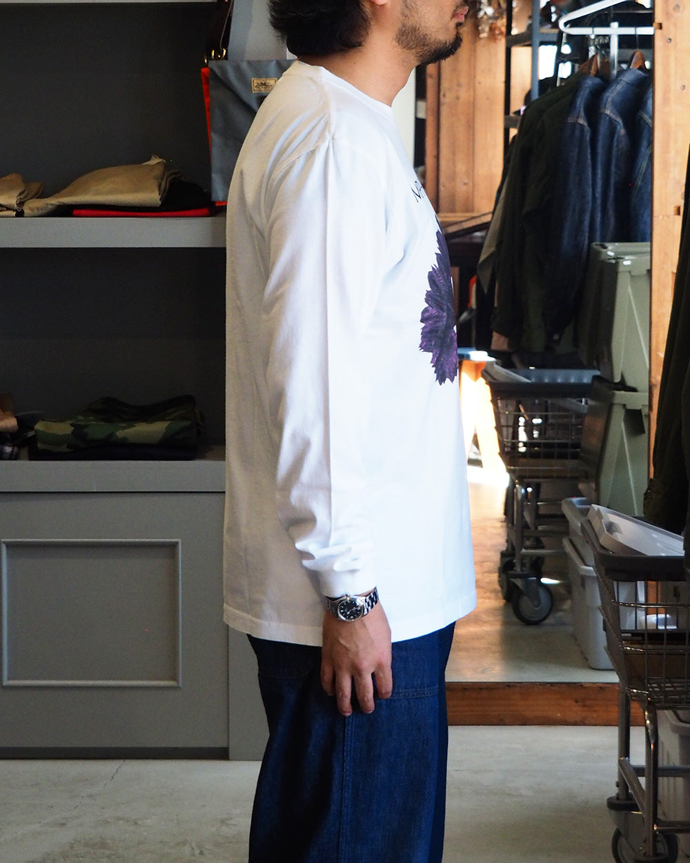 Karl Blossfeldt カールブロスフェルト Symphytum Officinale L/S Garment Dye T Shirt