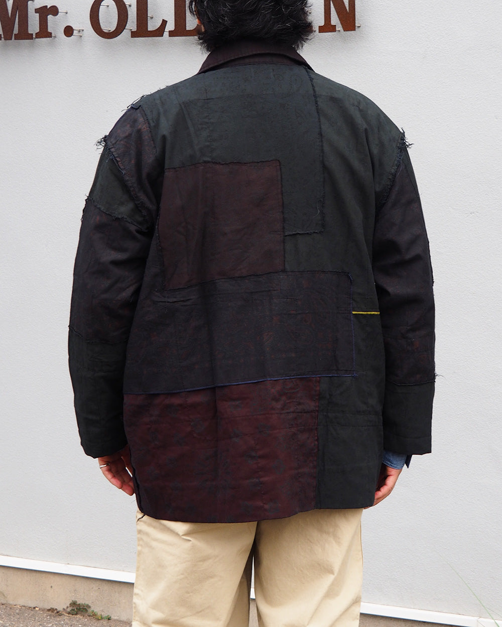 Mr.OLDMAN×redad ミスターオールドマン×レダッド Bandana Patchwork Coverall Black Over Dye A