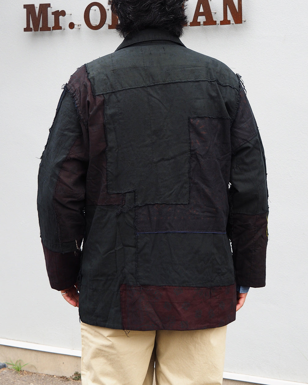 Mr.OLDMAN×redad ミスターオールドマン×レダッド Bandana Patchwork Coverall Black Over Dye C