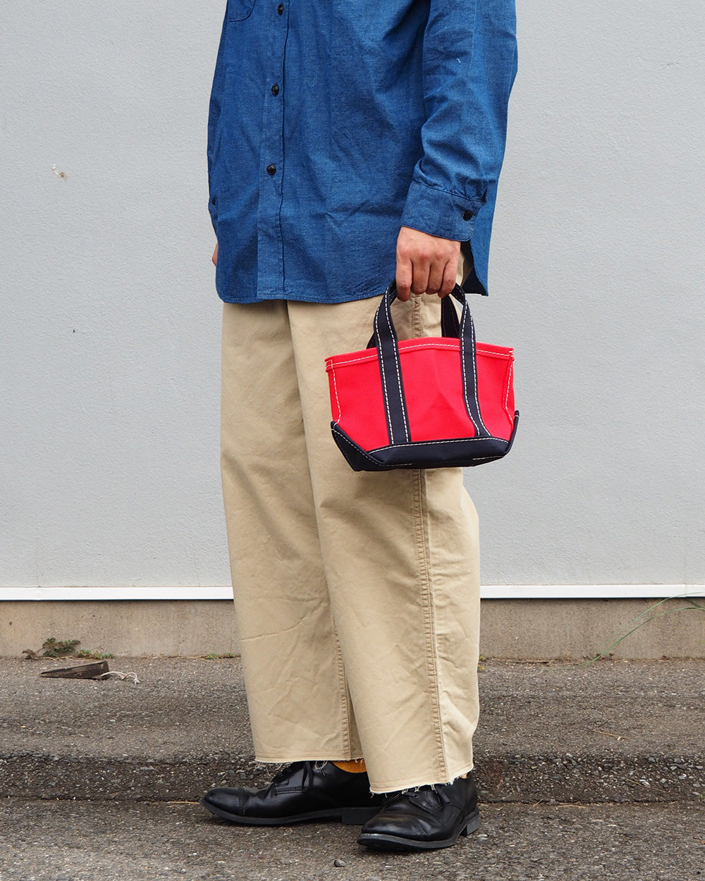 WORKERS ワーカーズ Deluxe Tote, Mini, Red x Navy