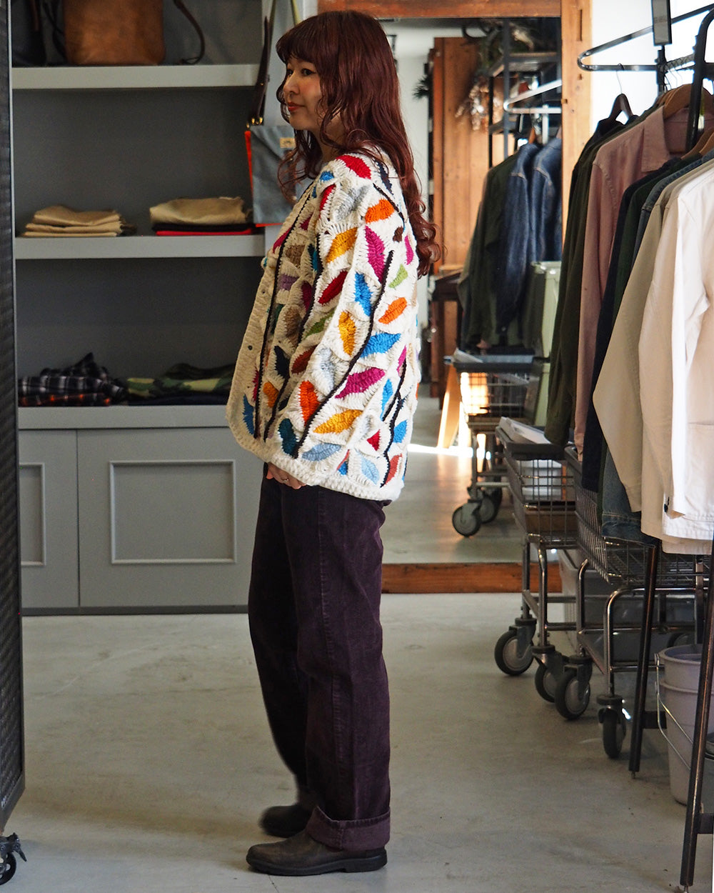 MacMahon Knitting Mills マクマホンニッティングミルズ Button Cardigan-Leaf