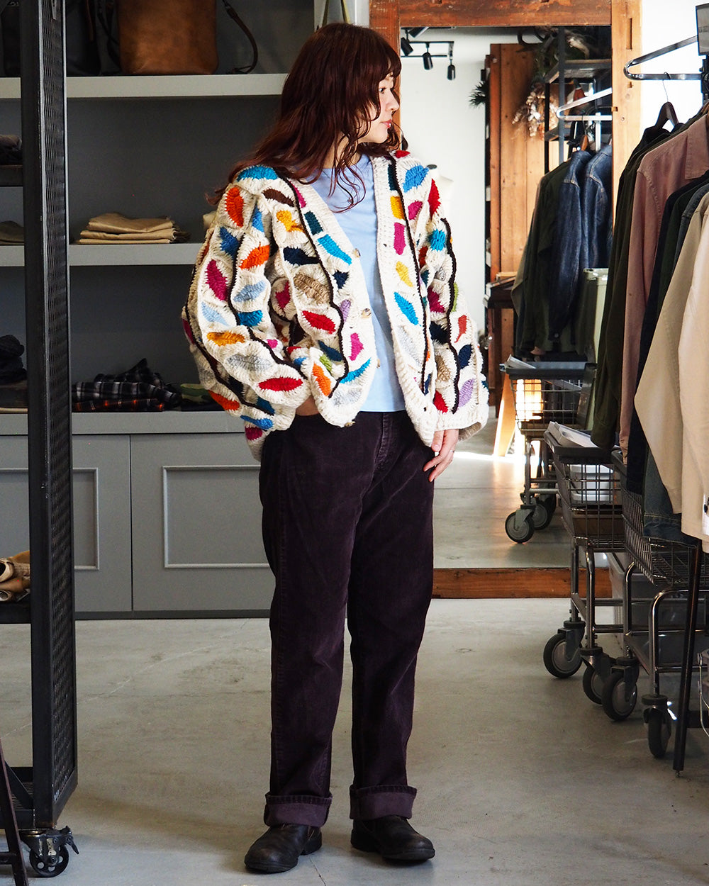 MacMahon Knitting Mills マクマホンニッティングミルズ Button Cardigan-Leaf