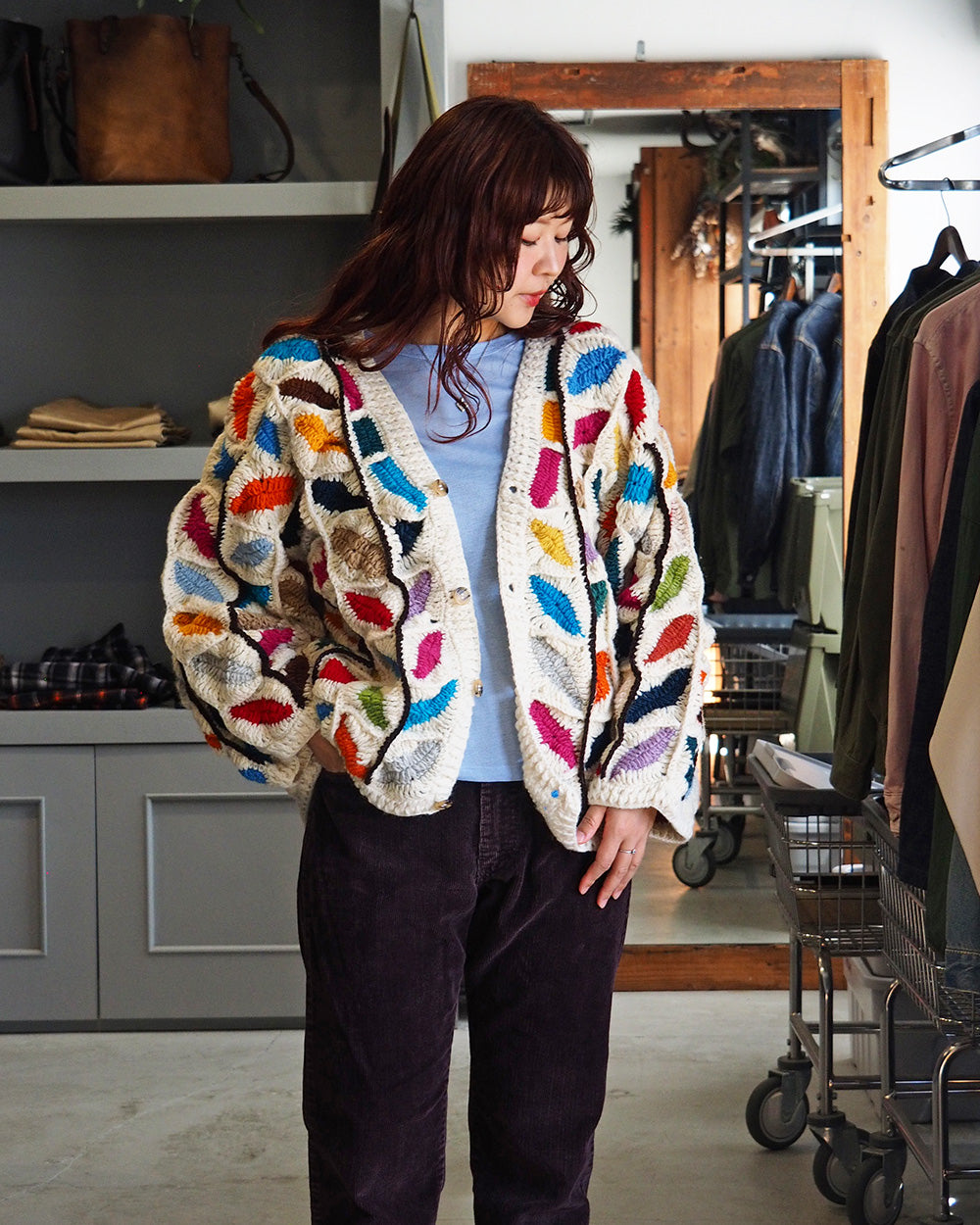 MacMahon Knitting Mills マクマホンニッティングミルズ Button Cardigan-Leaf