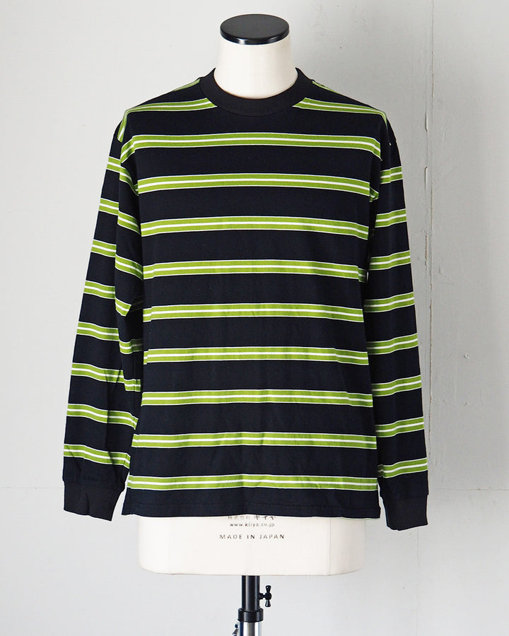 WALLA WALLA SPORT 왈라 왈라 스포츠 L/S 스트라이프 티 블랙×그린