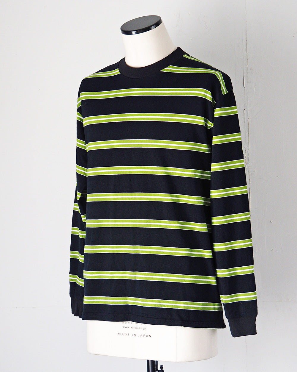 WALLA WALLA SPORT 왈라 왈라 스포츠 L/S 스트라이프 티 블랙×그린
