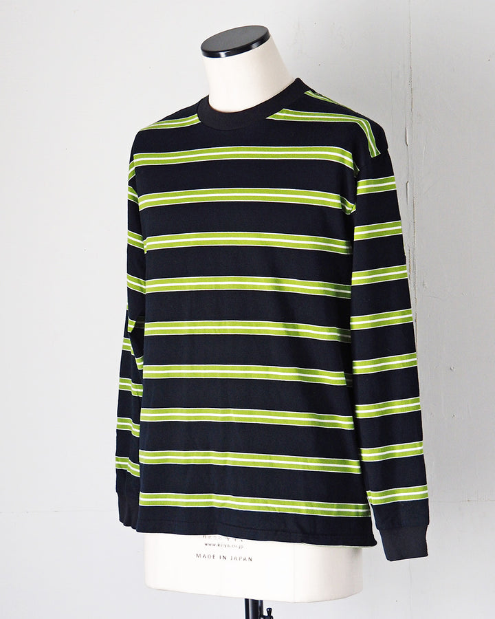 WALLA WALLA SPORT 왈라 왈라 스포츠 L/S 스트라이프 티 블랙×그린