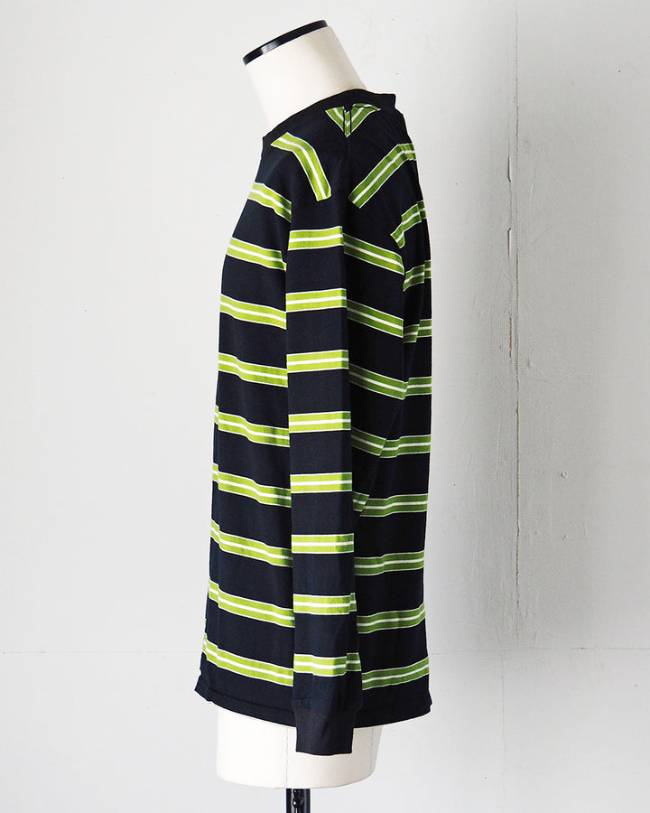 WALLA WALLA SPORT 왈라 왈라 스포츠 L/S 스트라이프 티 블랙×그린