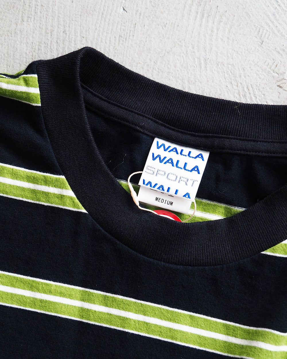 WALLA WALLA SPORT 왈라 왈라 스포츠 L/S 스트라이프 티 블랙×그린