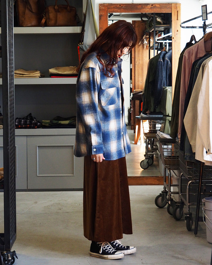 FIVE BROTHER ファイブブラザー Shaggy Check Shirts Jacket Blue