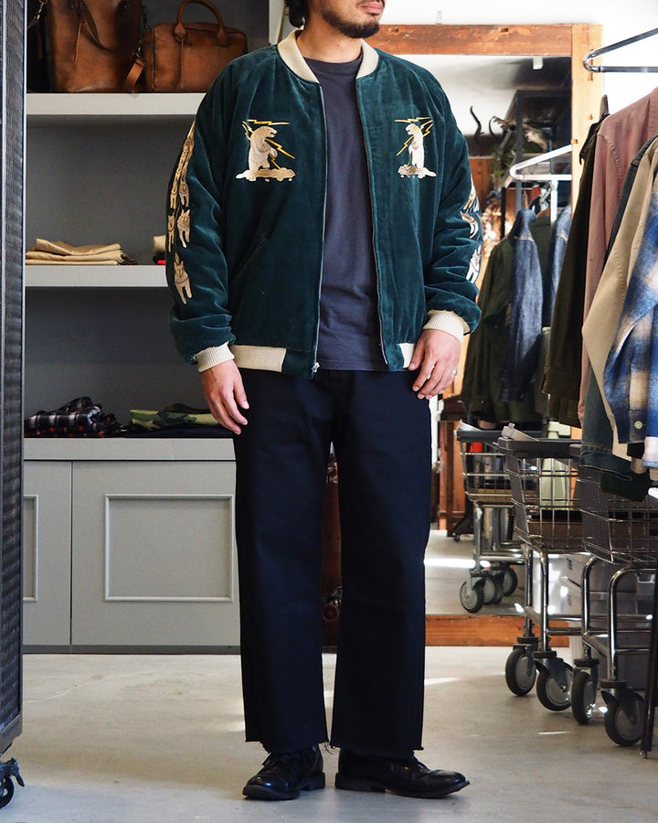 TAILOR TOYO テーラー東洋 TT15974-145 Late 1950s Style Velveteen Souvenir Jacket “POLAR BEAR” × “ALASKA MAP”