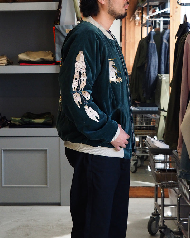 TAILOR TOYO テーラー東洋 TT15974-145 Late 1950s Style Velveteen Souvenir Jacket “POLAR BEAR” × “ALASKA MAP”