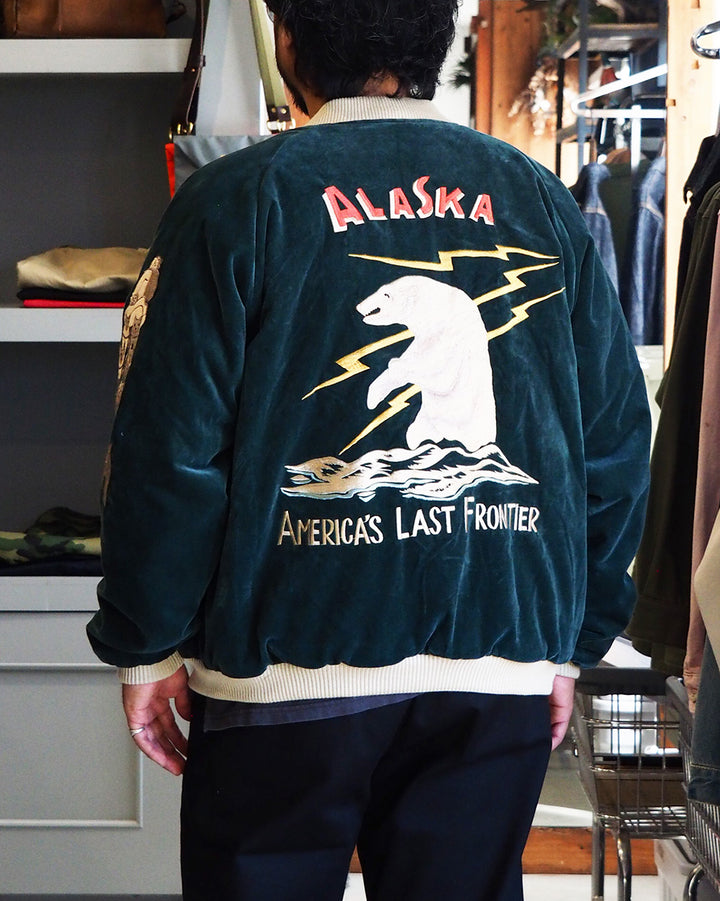 TAILOR TOYO テーラー東洋 TT15974-145 Late 1950s Style Velveteen Souvenir Jacket “POLAR BEAR” × “ALASKA MAP”