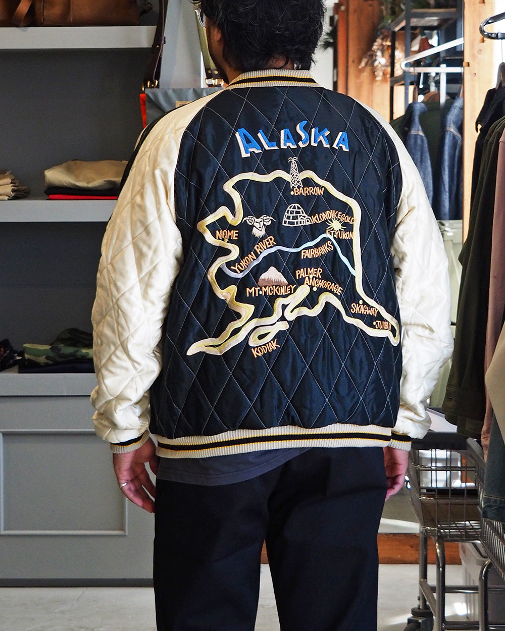 TAILOR TOYO テーラー東洋 TT15974-145 Late 1950s Style Velveteen Souvenir Jacket “POLAR BEAR” × “ALASKA MAP”