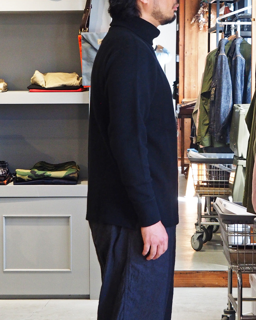 COLIMBO コリンボ ZB-0424 NEWKIRK TURTLE NECK THERMAL SHIRT Black