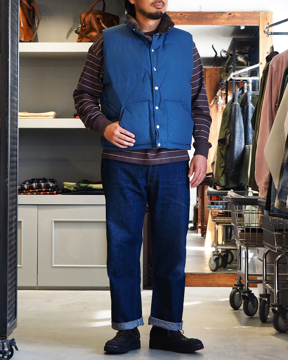 MODUCT モダクト Lot No. MO / MODUCT GRUNGE 64 CLOTH BALL PADDING VEST Blue