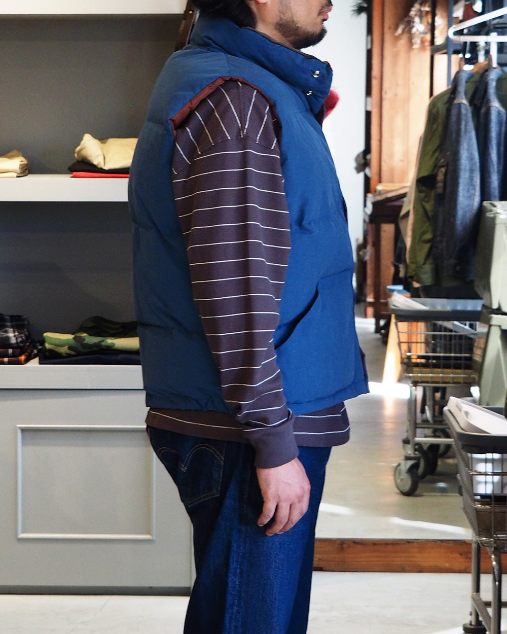 MODUCT モダクト Lot No. MO / MODUCT GRUNGE 64 CLOTH BALL PADDING VEST Blue