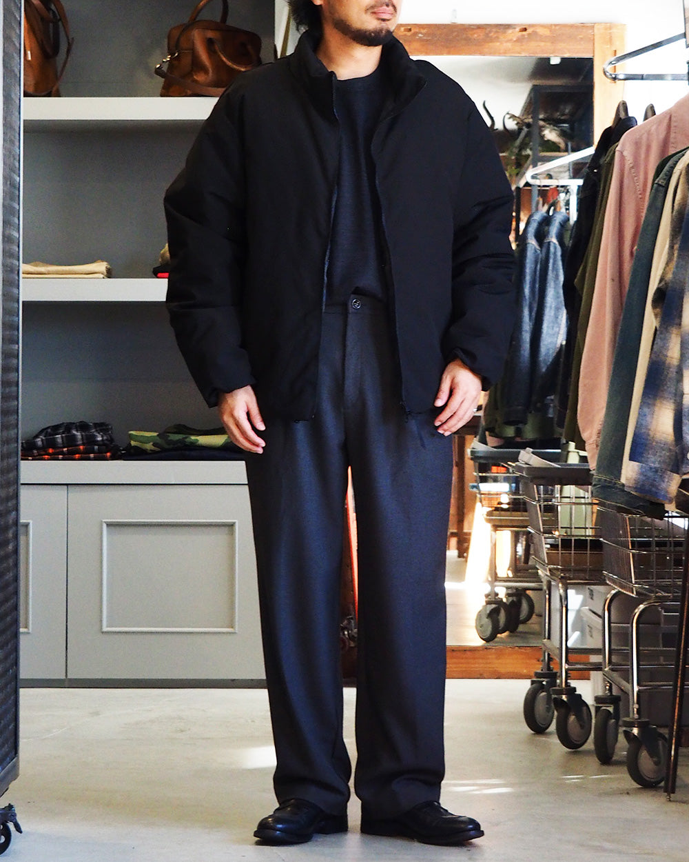 LAMOND ラモンド WEATHER CLOTH DOWN BLOUSON Black