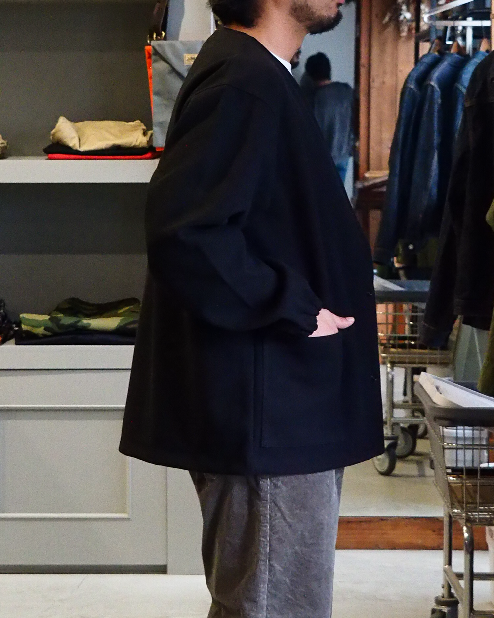 DELICIOUS デリシャス Melton Cardigan - BLK