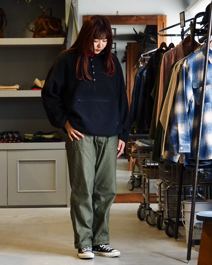 DELICIOUS デリシャス Fleece Snap Pullover - BLK