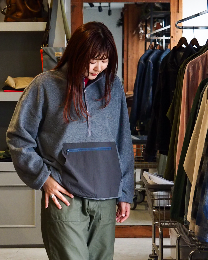 DELICIOUS デリシャス Fleece Snap Pullover - L.GRY