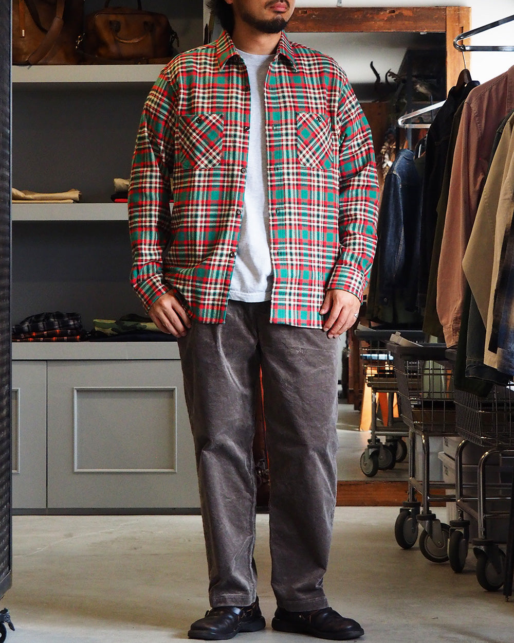 SUGAR CANE SC29778 Twill Check Work Shirt Green
