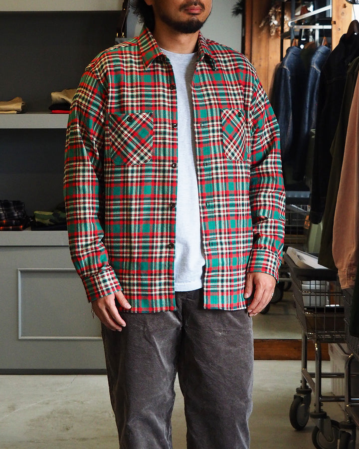 SUGAR CANE SC29778 Twill Check Work Shirt Green