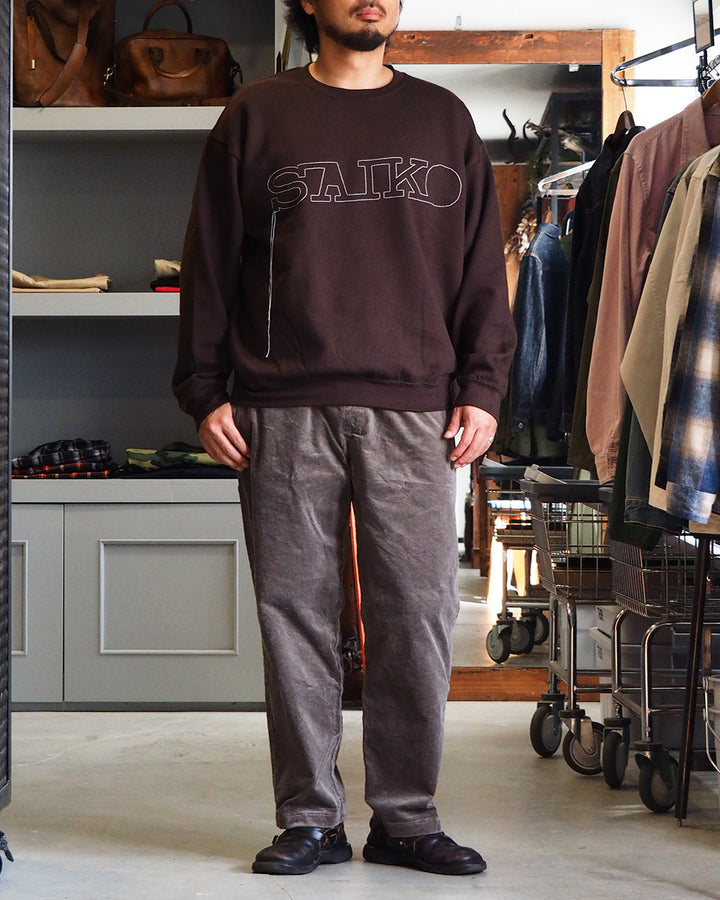 O.K. オーケー SAIKO Stitch Crew Sweat Brown