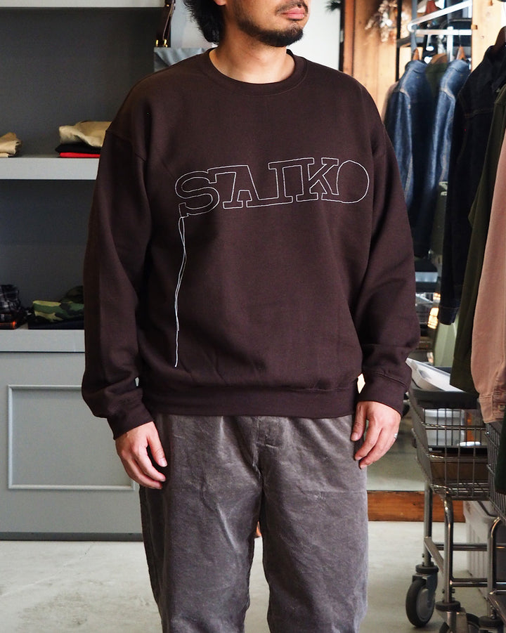 O.K. オーケー SAIKO Stitch Crew Sweat Brown