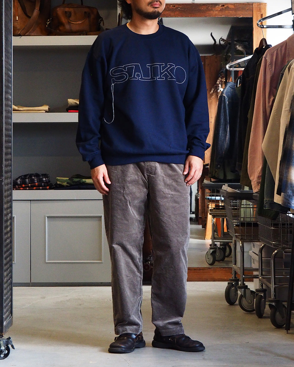 O.K. オーケー SAIKO Stitch Crew Sweat Navy