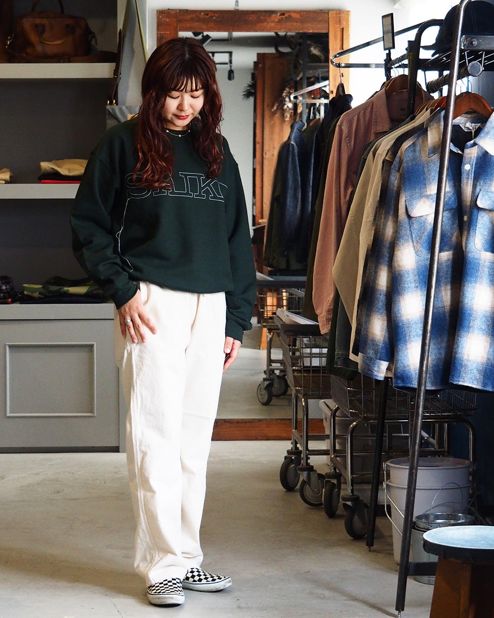 O.K. オーケー SAIKO Stitch Crew Sweat Green