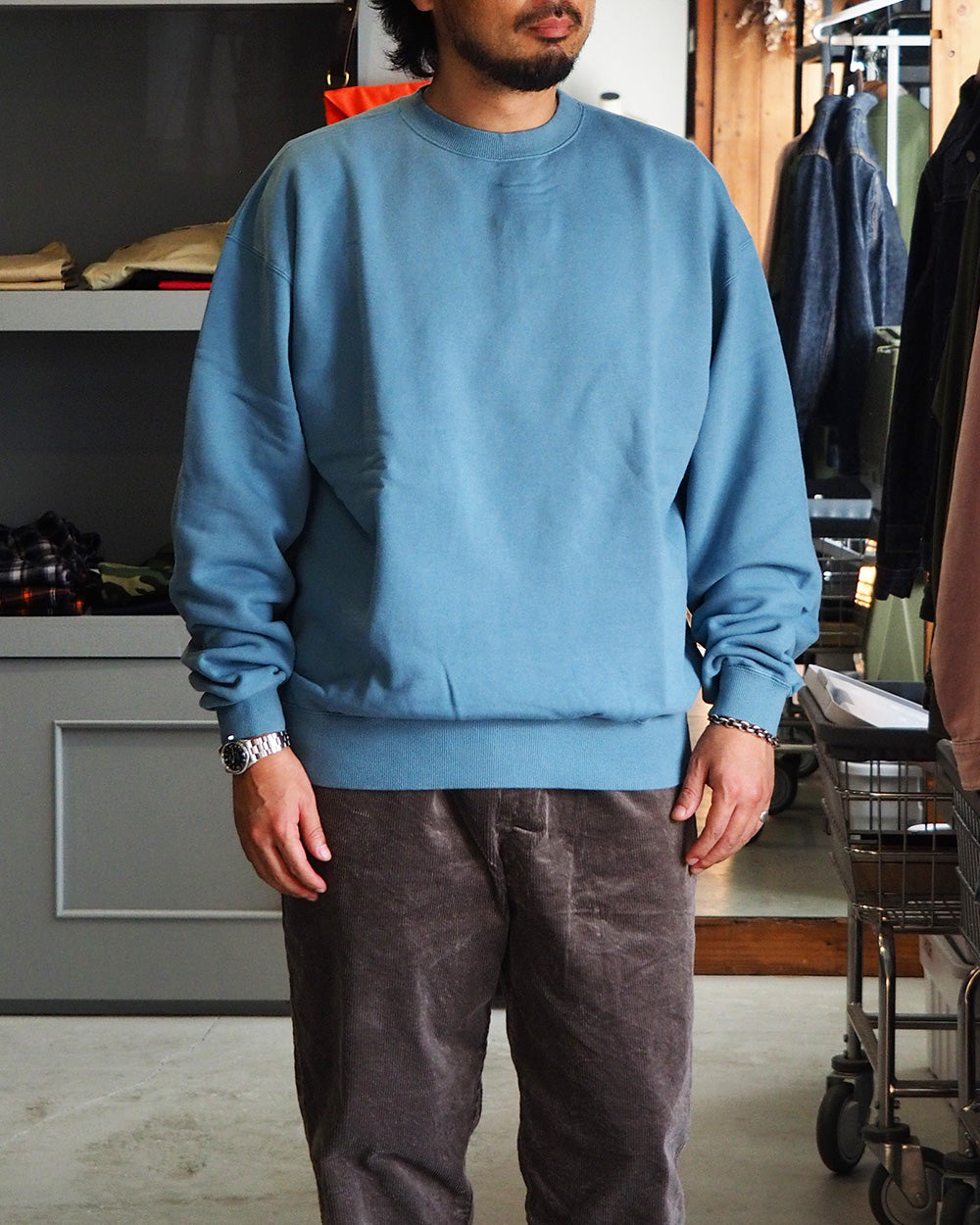 DELICIOUS デリシャス Urban Crew Sweat - BLU