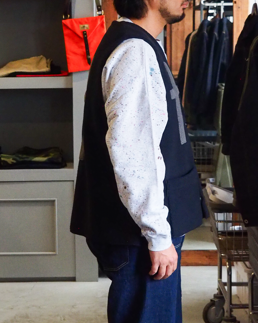BURLAP OUTFITTER バーラップアウトフィッター PILE CROSS VEST Black