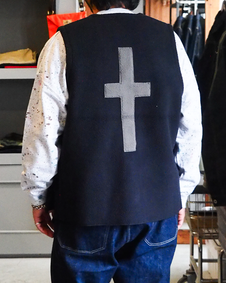 BURLAP OUTFITTER バーラップアウトフィッター PILE CROSS VEST Black