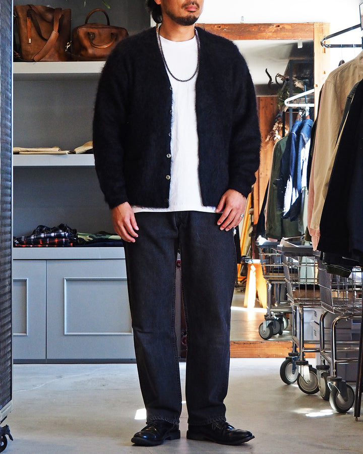 A.R.P.® Authentic Reproduction Products® モヘアカーディガン Premium Classic Mohair Cardigan W/Pocket "Abstract Black"